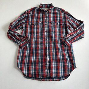 Denim & Supply Ralph Lauren Flannel Shirt Womens Small RL Big Shirt‎ Button Up